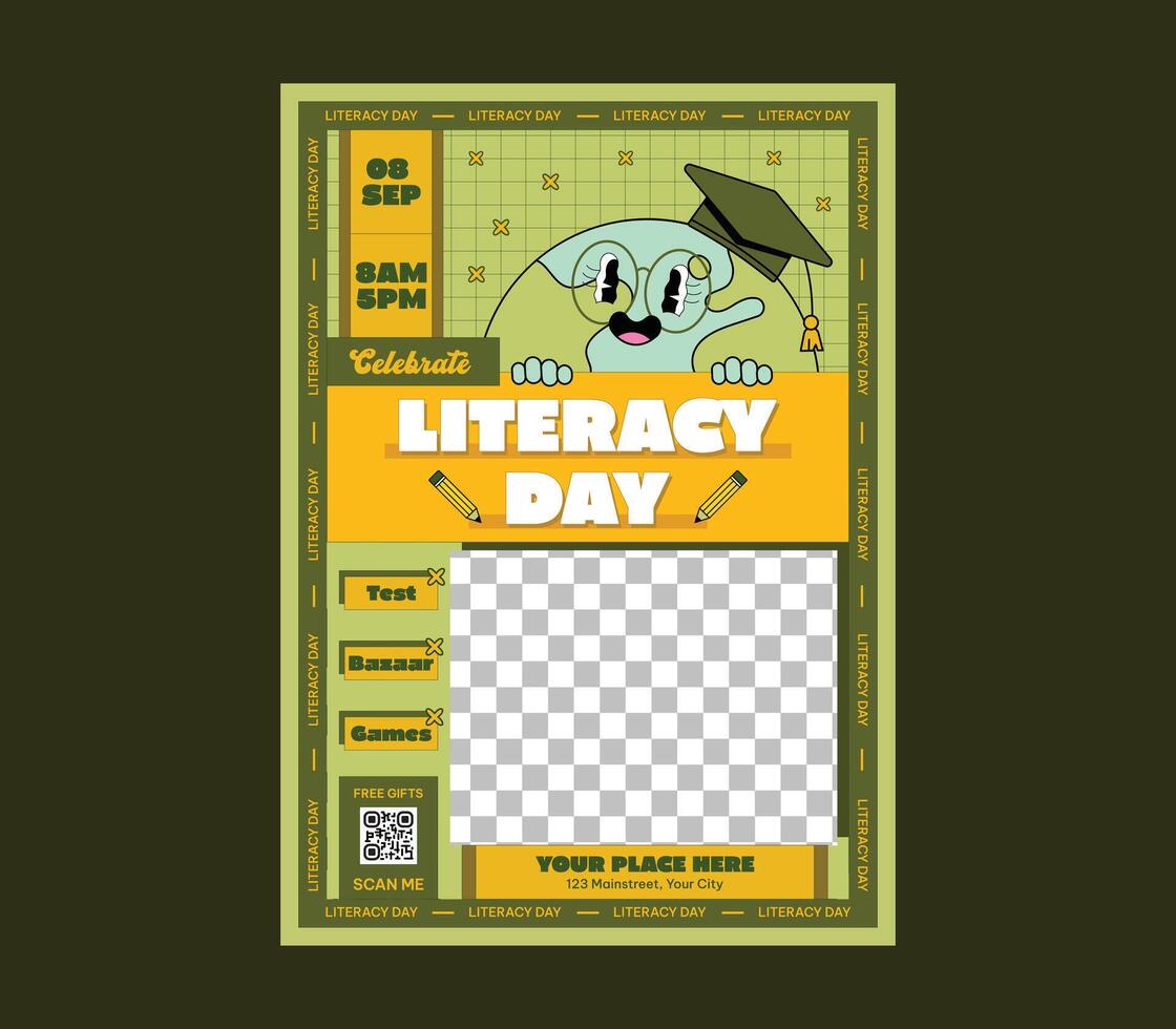 World Literacy Day Flyer vector