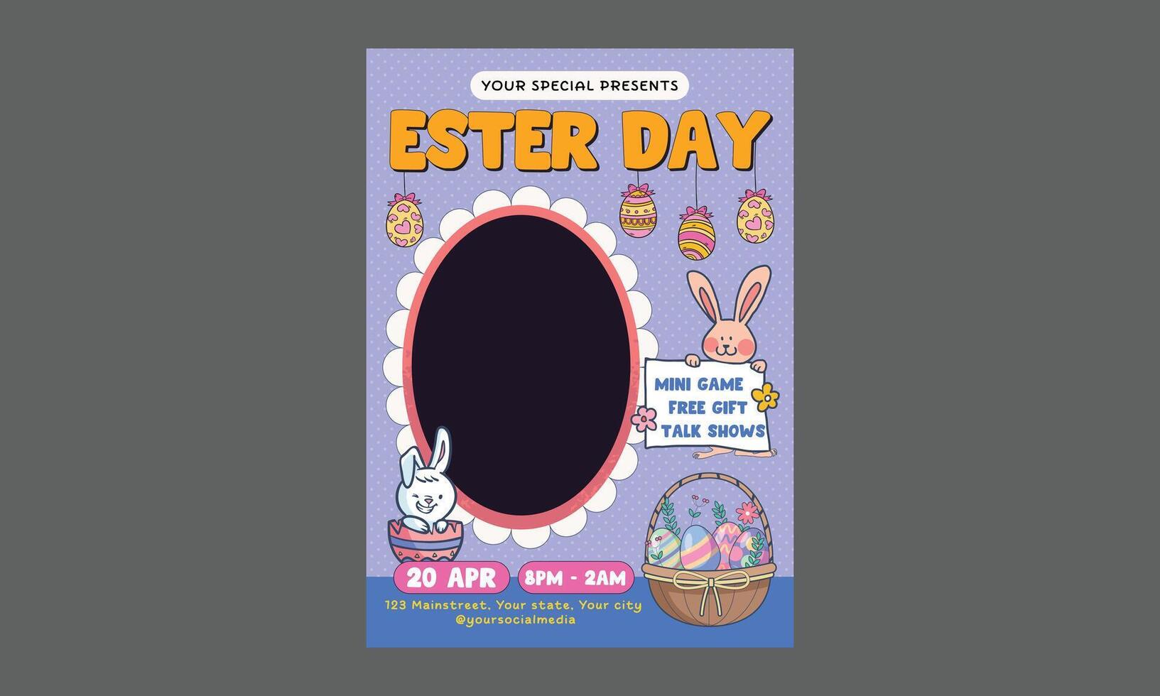 Easter Day Flyer. Easter invitation card . vector