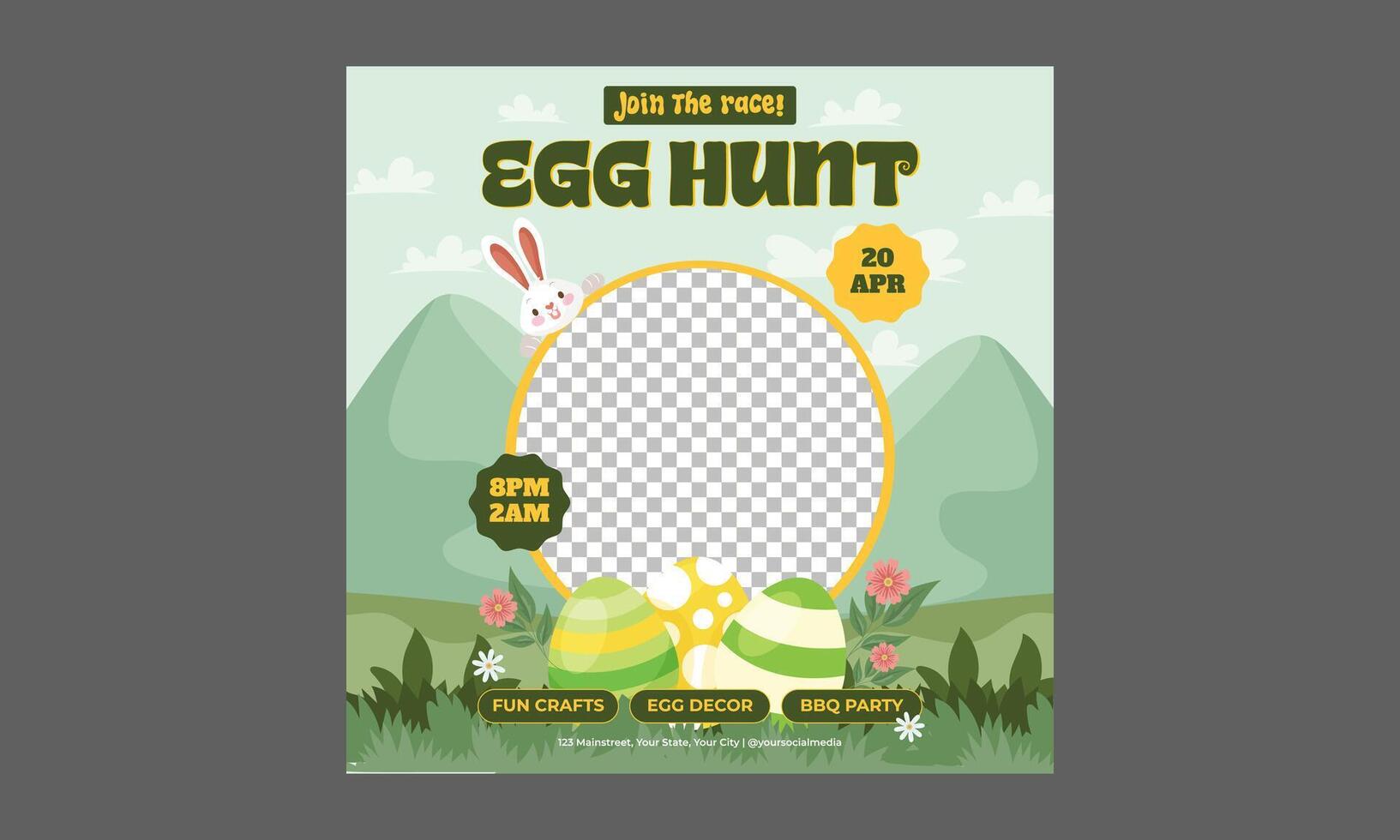 Easter Day Socials Media. Easter horizontal banners with colorful ornate eggs, flowers and confetti. illustration. vector