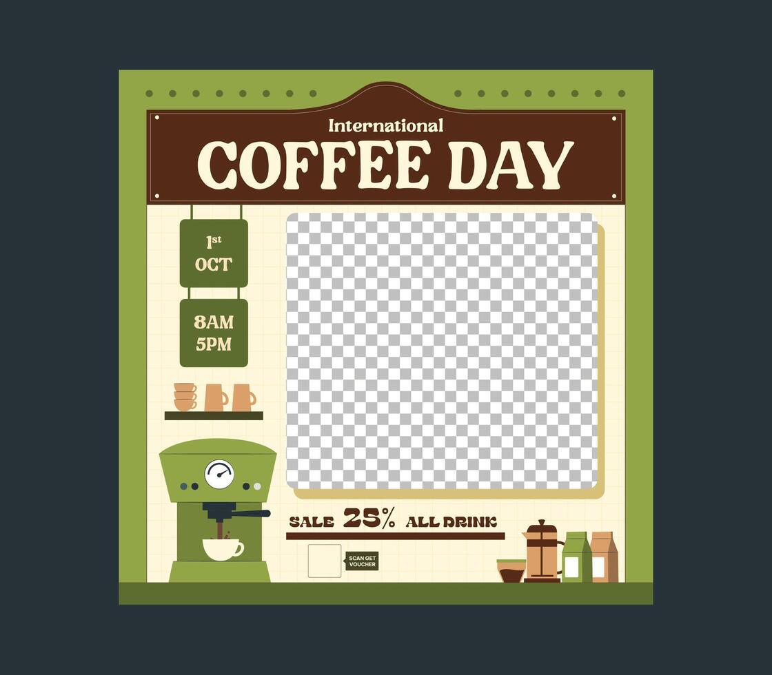 International Coffe Day Socials Media vector