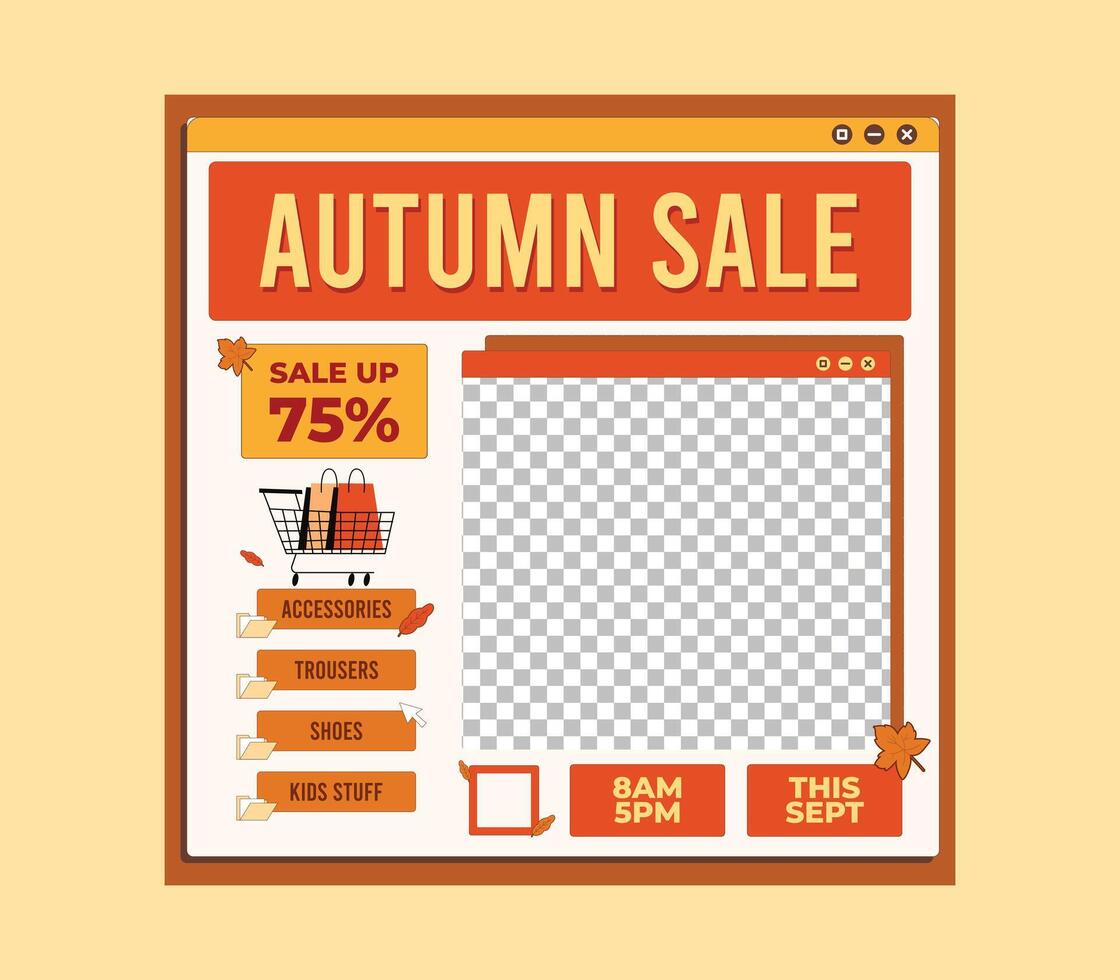 Autumn Sale Socials Media. illustration template vector