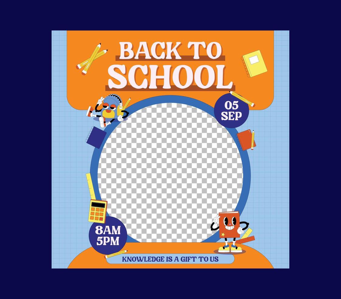 Back To School Socials Media. illustration school. vector