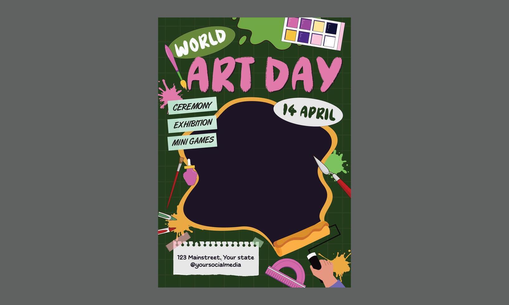 Art Day Flyer. Abstract illustration design vector