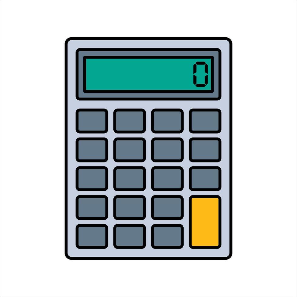 Calculator Flat design style, digital calculator for financial calculations, ideal for accounting visuals and tax preparation graphics vector