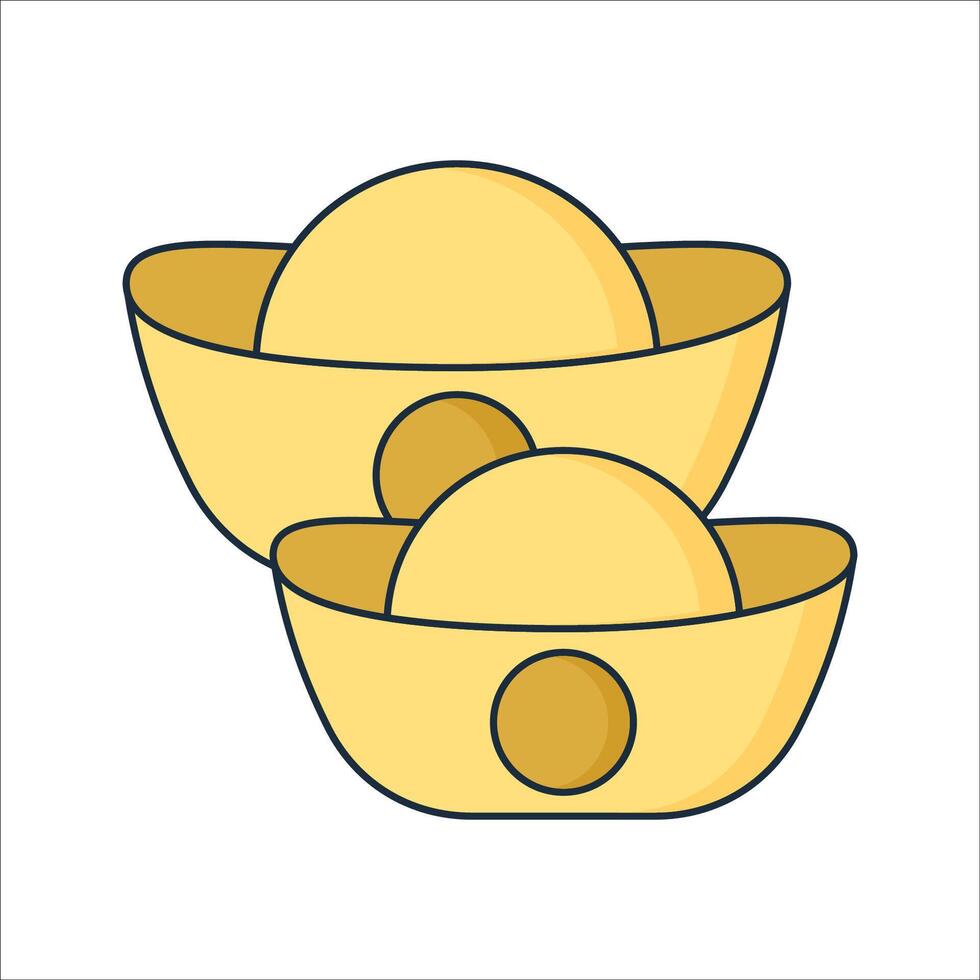 Gold Ingots Flat design style, shiny gold ingots in stack, suitable for finance themes luxury promotions and investment visuals vector