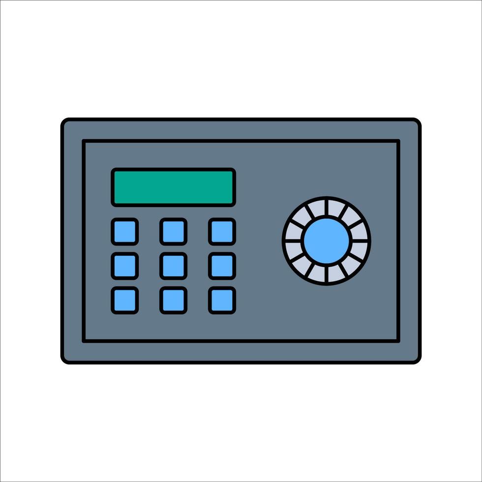 Safe Box Flat design style, blue security safe for storing valuables, ideal for banking, finance, and cybersecurity-related designs vector