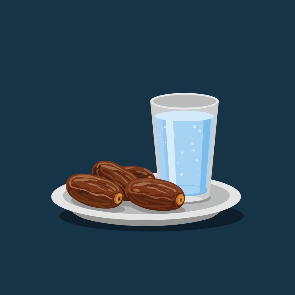 Iftar Meal Flat Illustration vector