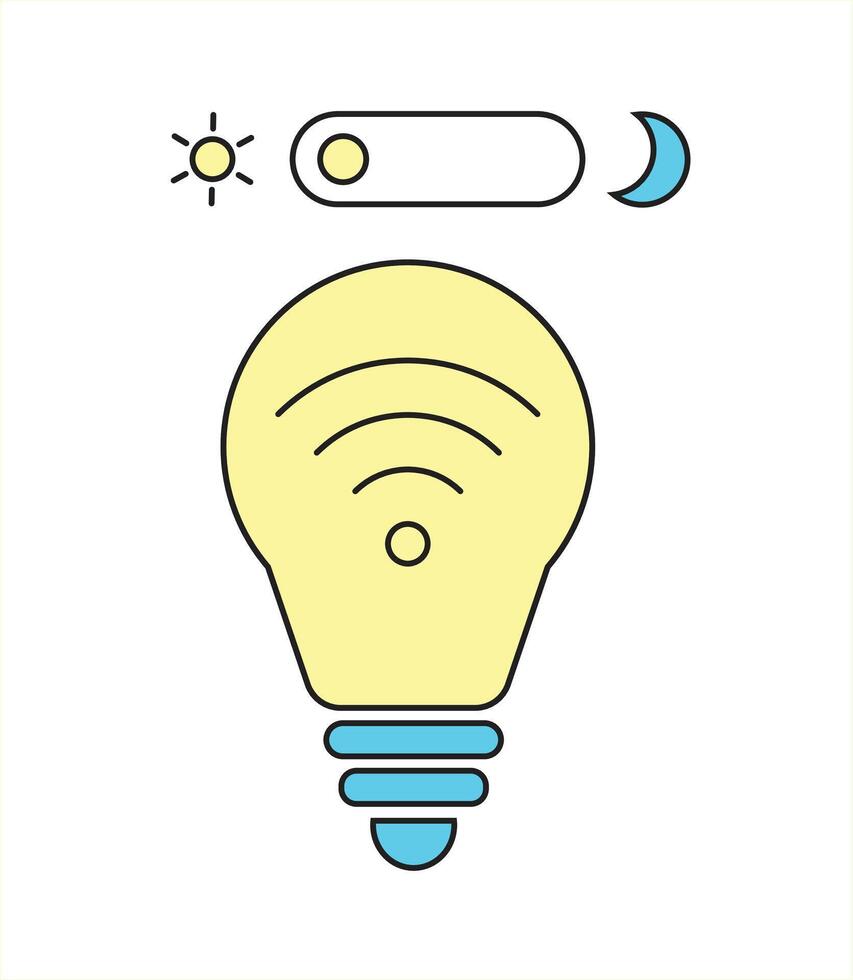Smart Lighting Concept, Adjustable Brightness and Connectivity Icon vector