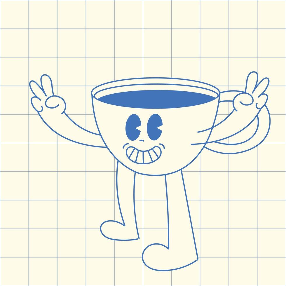 A Happy Cup of Coffee Character Celebrating International Coffee Day vector