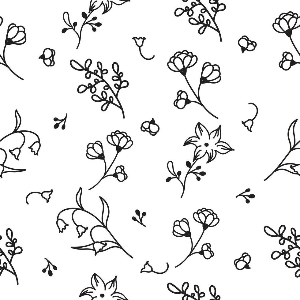 Elegant black and white floral pattern design with a clean aesthetic style vector