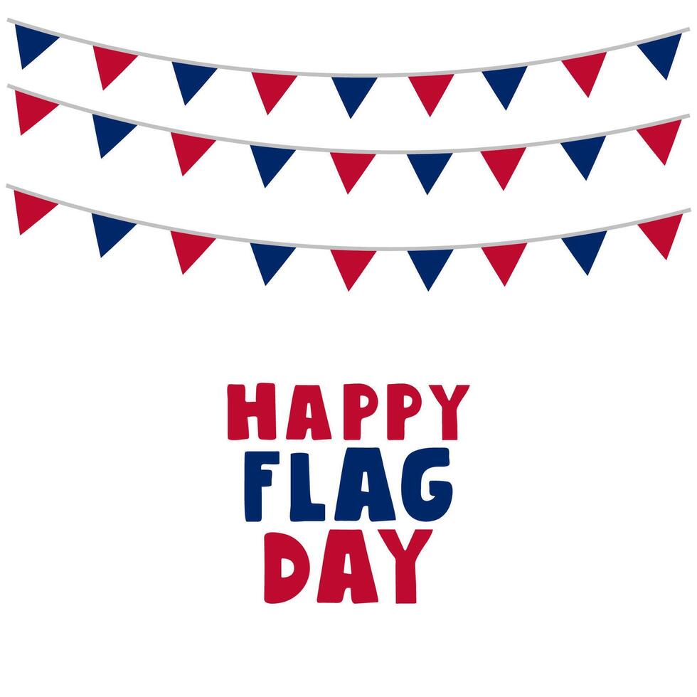 Garlands. Happy Flag Day in USA. Graphic design. illustration on white background. vector