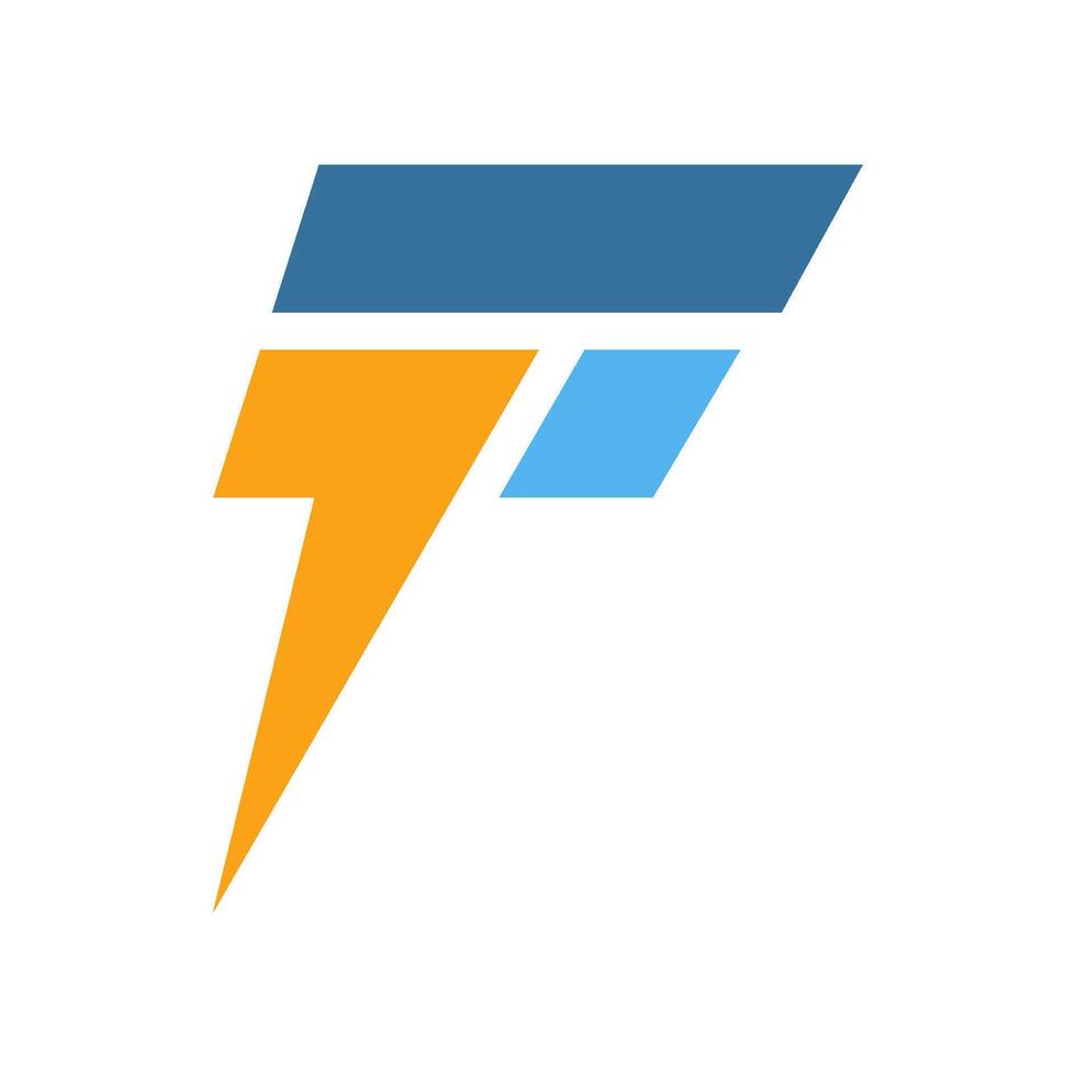 Thunder Letter F logo design vector