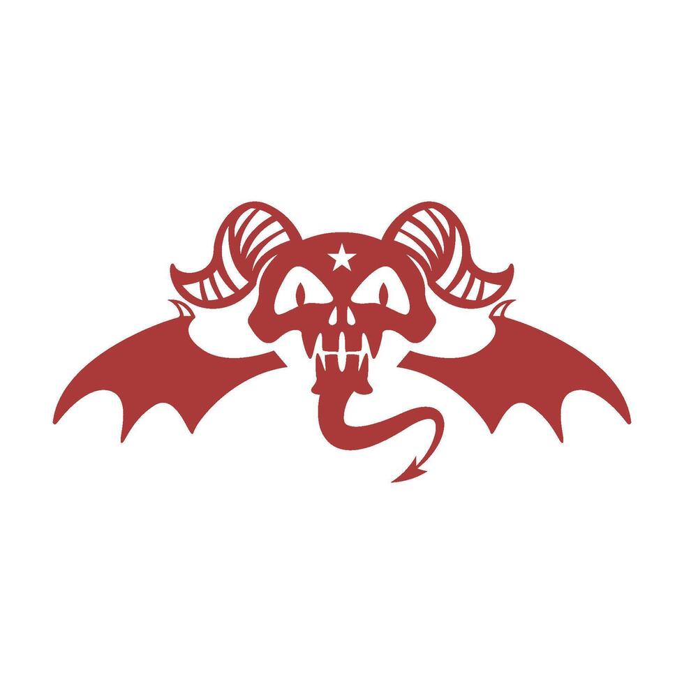Skull head Devil logo icon design vector