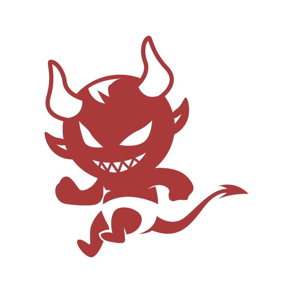 Child Devil logo icon design vector