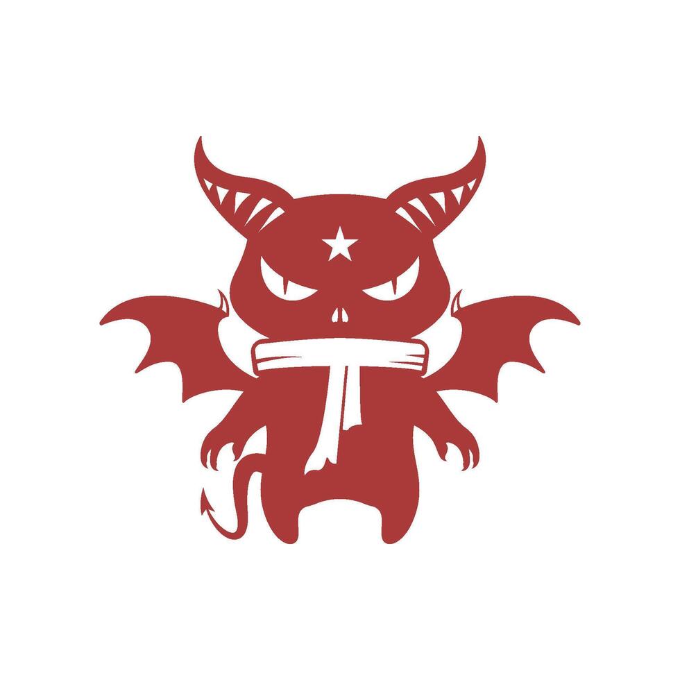 Devil doll logo icon design vector