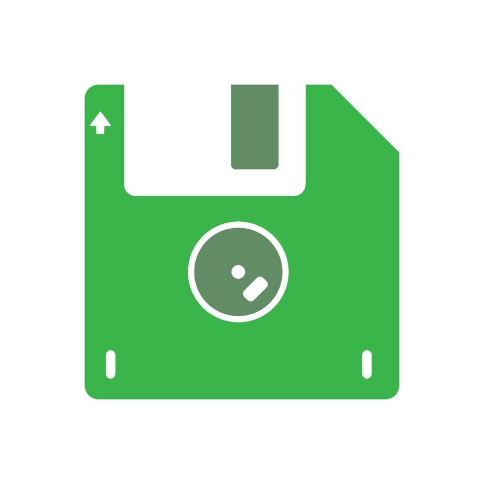 Floppy disk green icon design vector