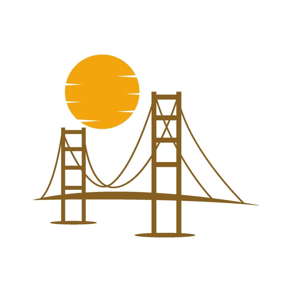 Bridge logo icon design landscape vector