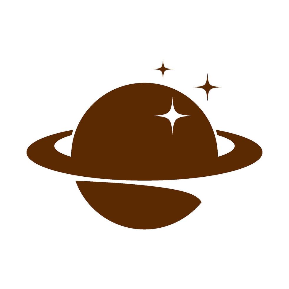 Planet logo icon flat vector