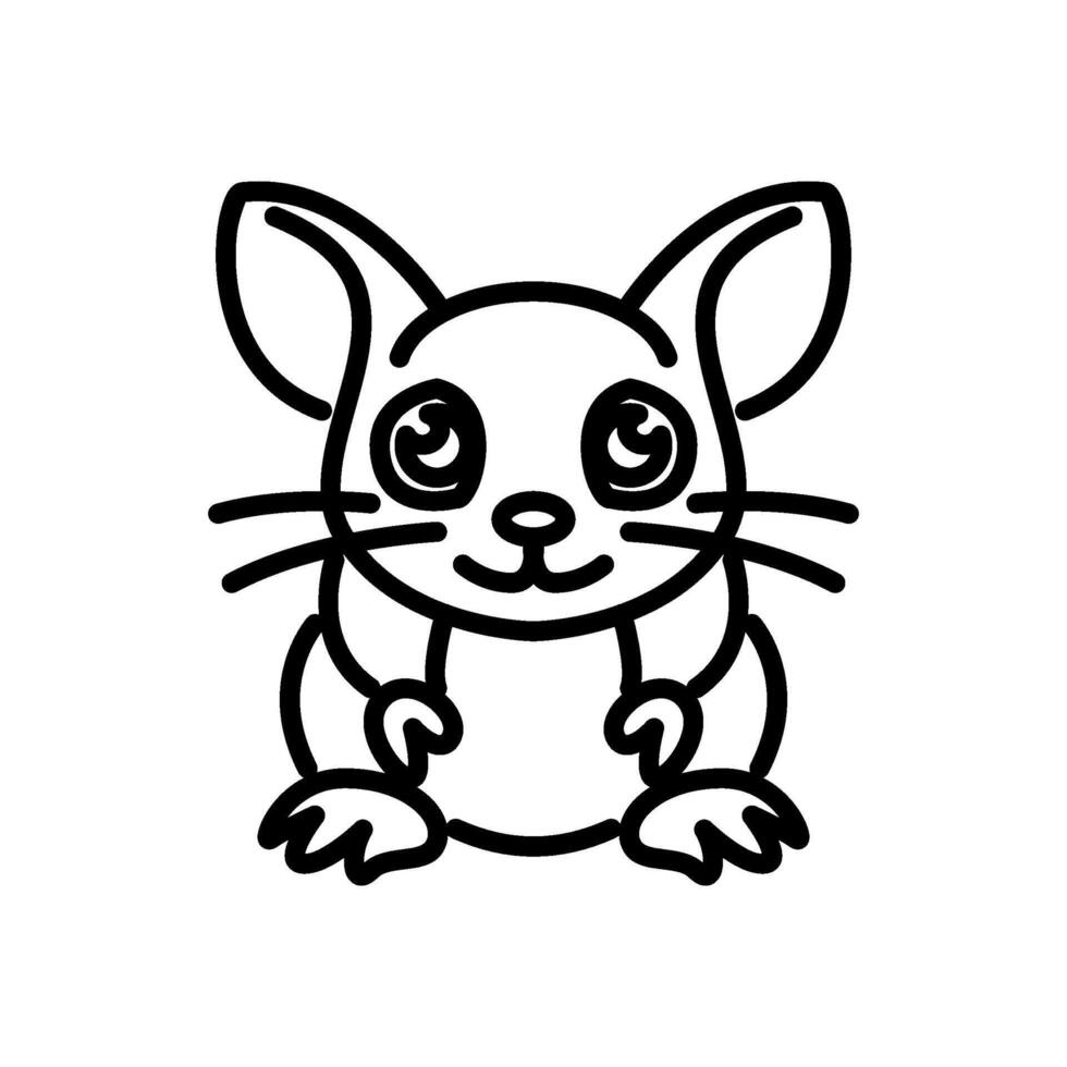 sitting sugar glider icon, line style icon vector
