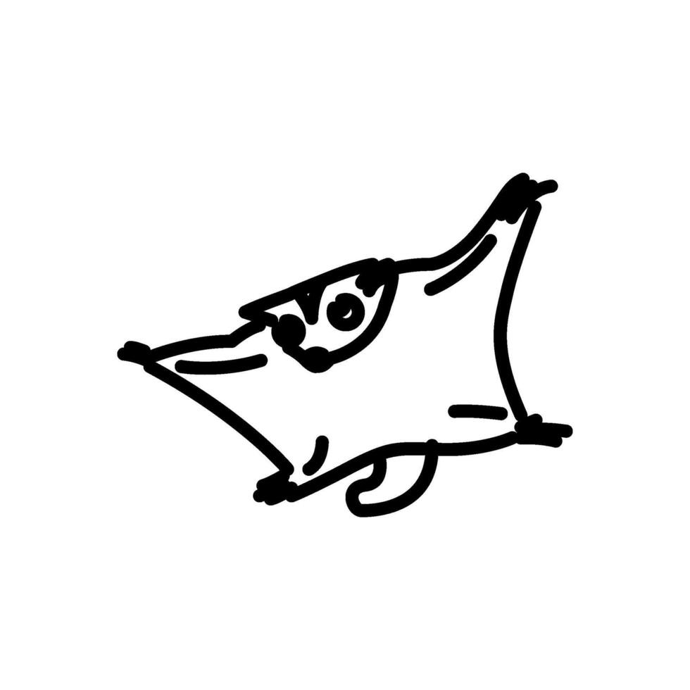 flying sugar glider icon, line style icon vector
