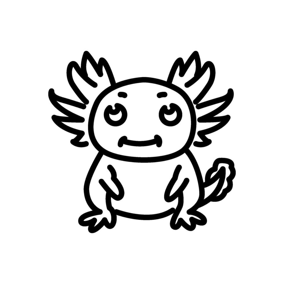 Line style icon of a sitting axolotl vector