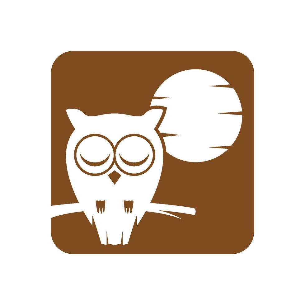 Sleep Owl logo icon design vector
