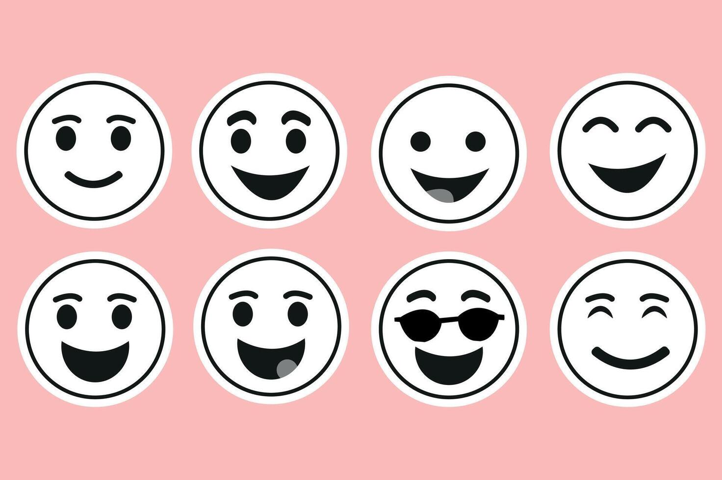 Minimal Emoji Icon Collection for Social Media vector