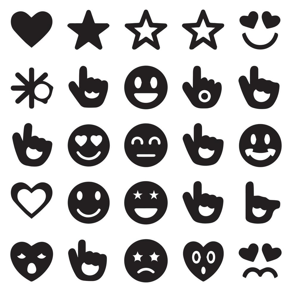 Emoji Expression Pack Happy, Sad, Love and More vector