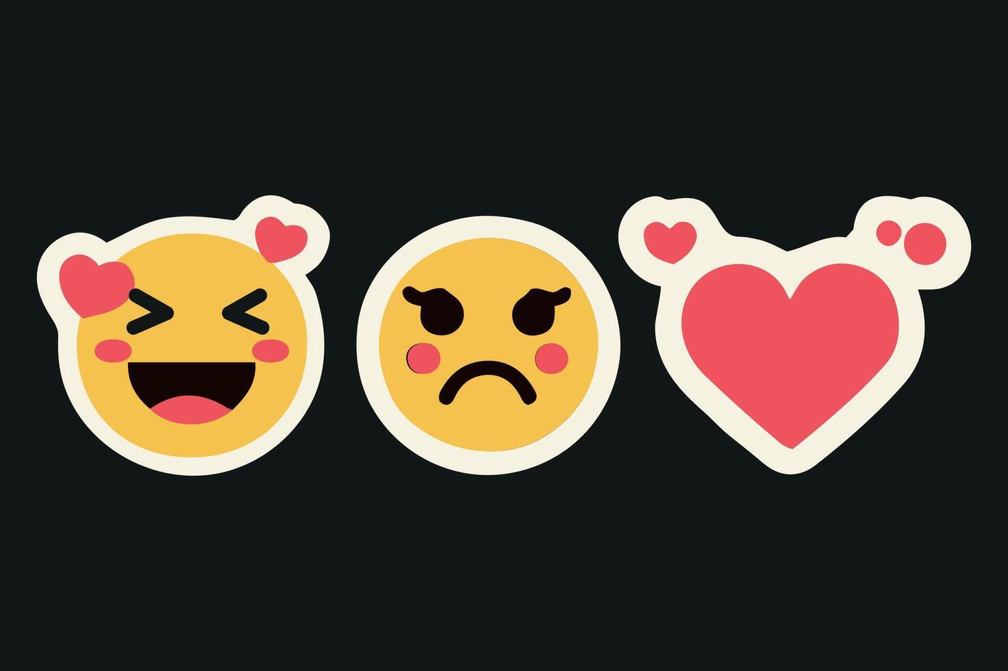 Expressive Emoji Sticker for Chats and Designs vector