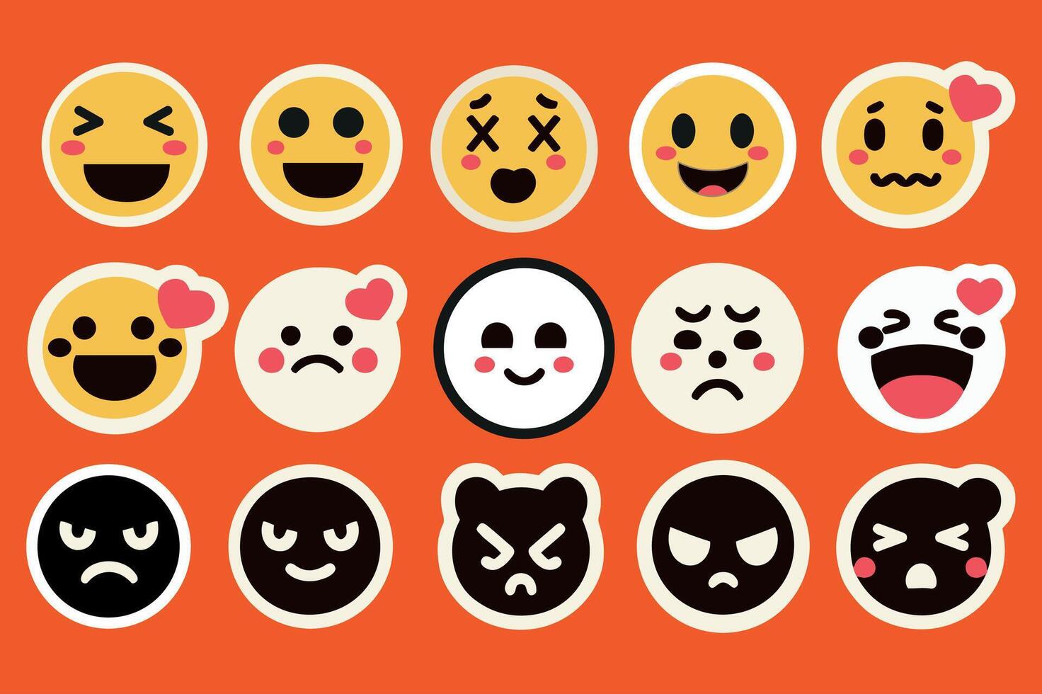 Cute Emoji Icon Set for Digital Use vector