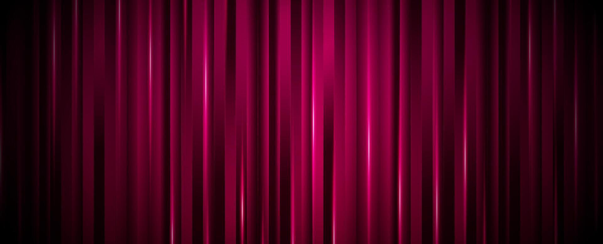 Pink red stage curtain with abstract gradient background with theater scene design vector