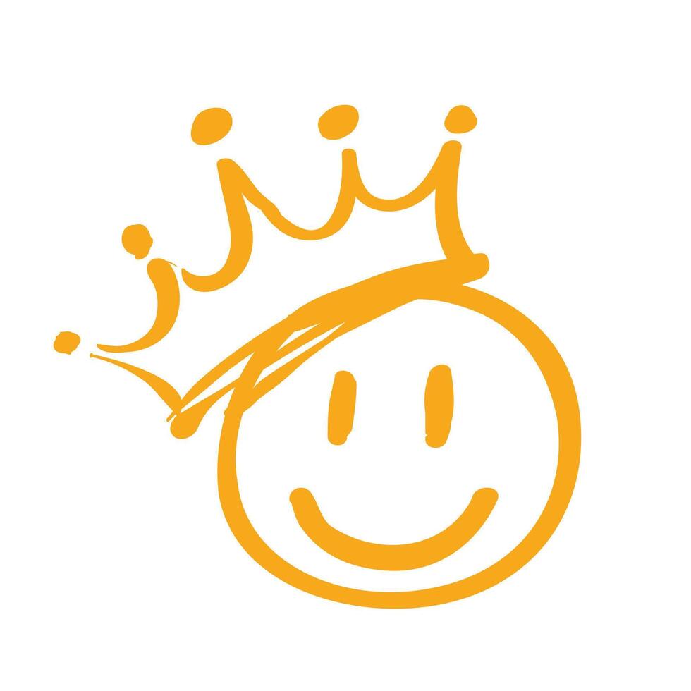 emoji icon with crown vector