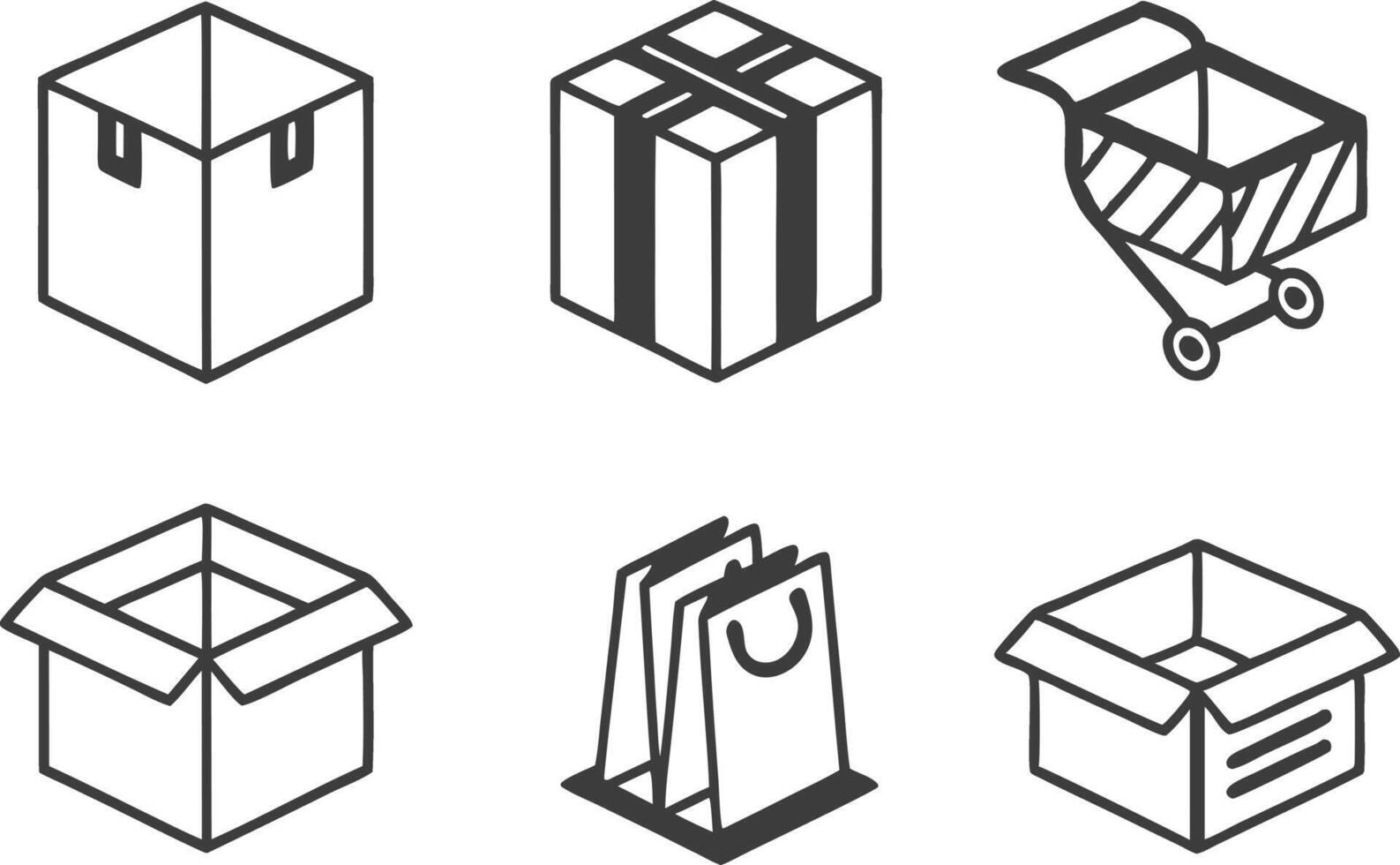 Minimal Box Icons for Packaging and UI vector