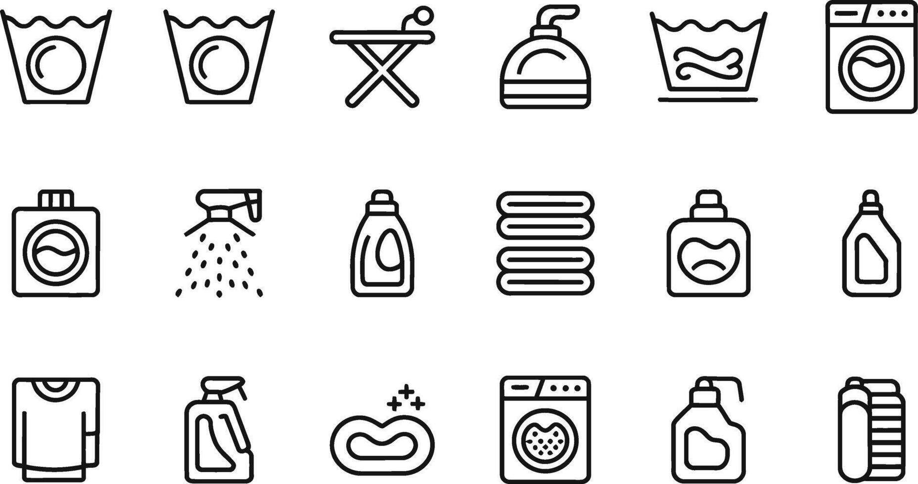 Modern Laundry Icons for Household and Utility Use vector