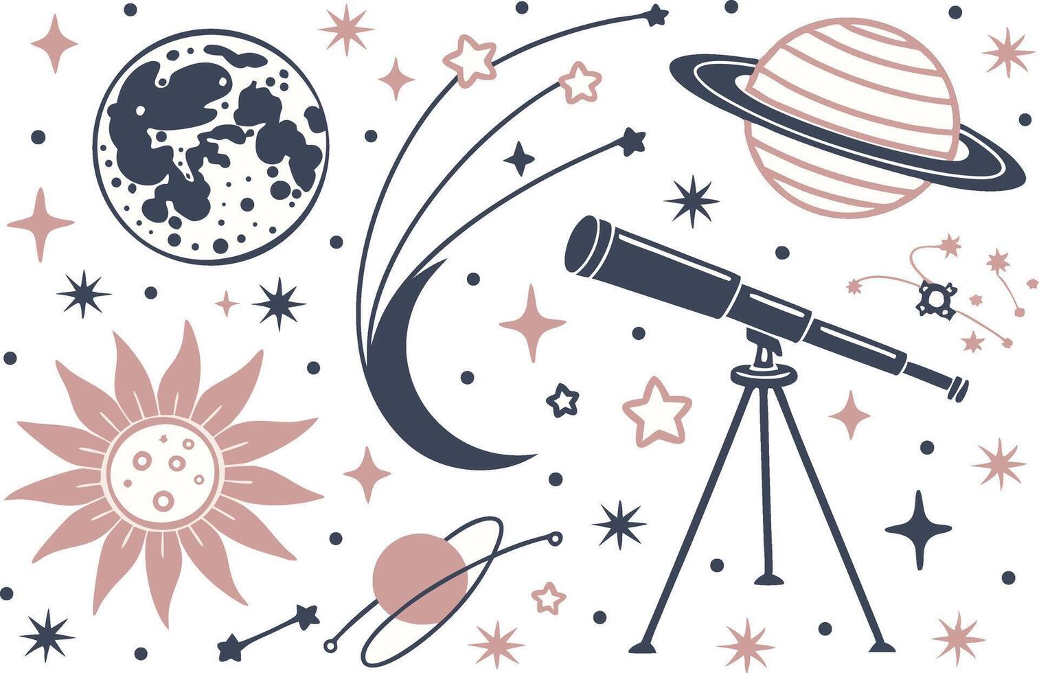 Pastel Celestial Clipart for Scrapbooking and Invitations vector