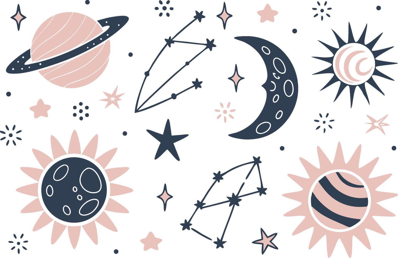 Celestial Clipart Collection for Mystical and Dreamy Designs vector
