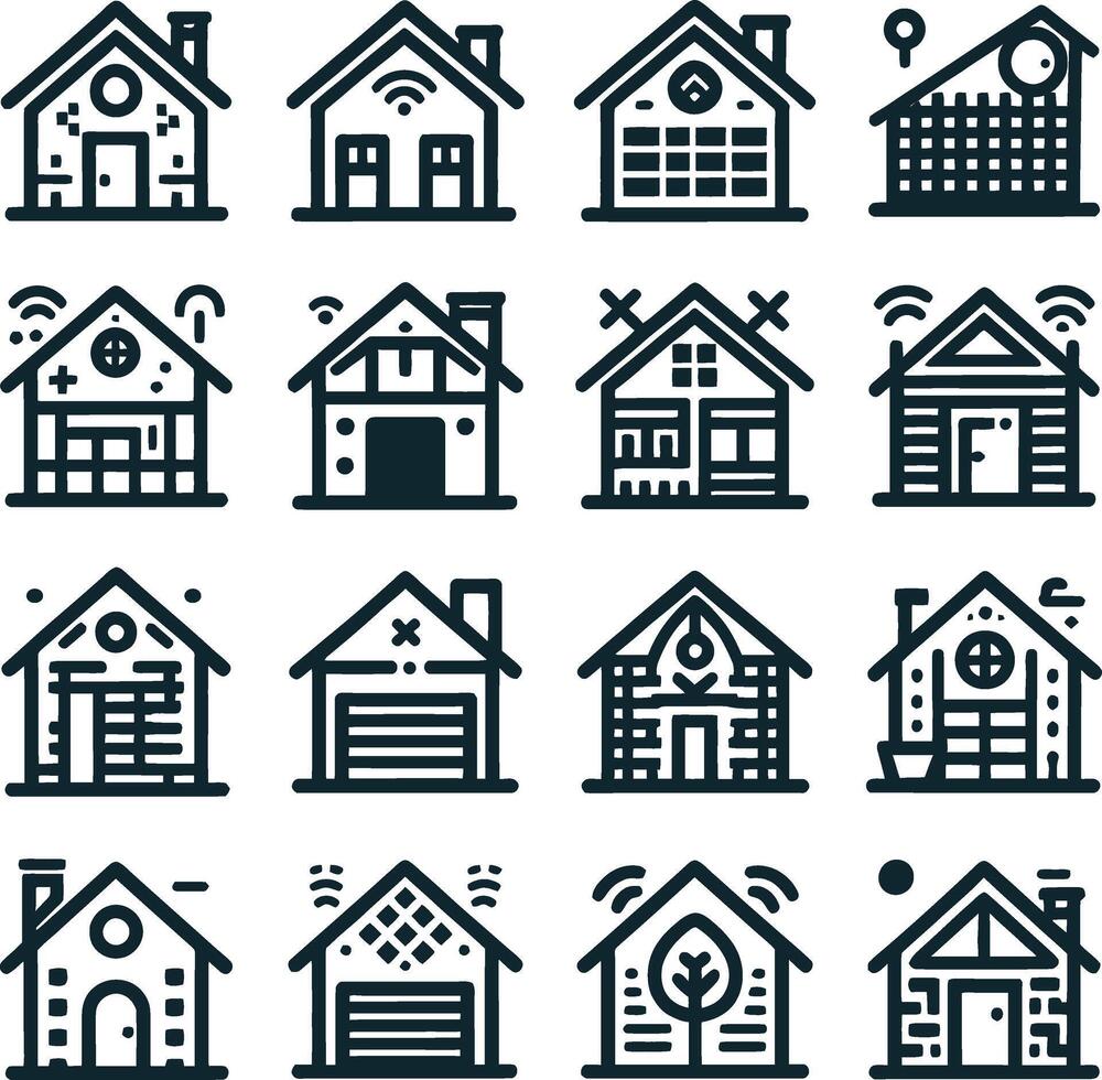 Simple House Icons for Web and App Use vector