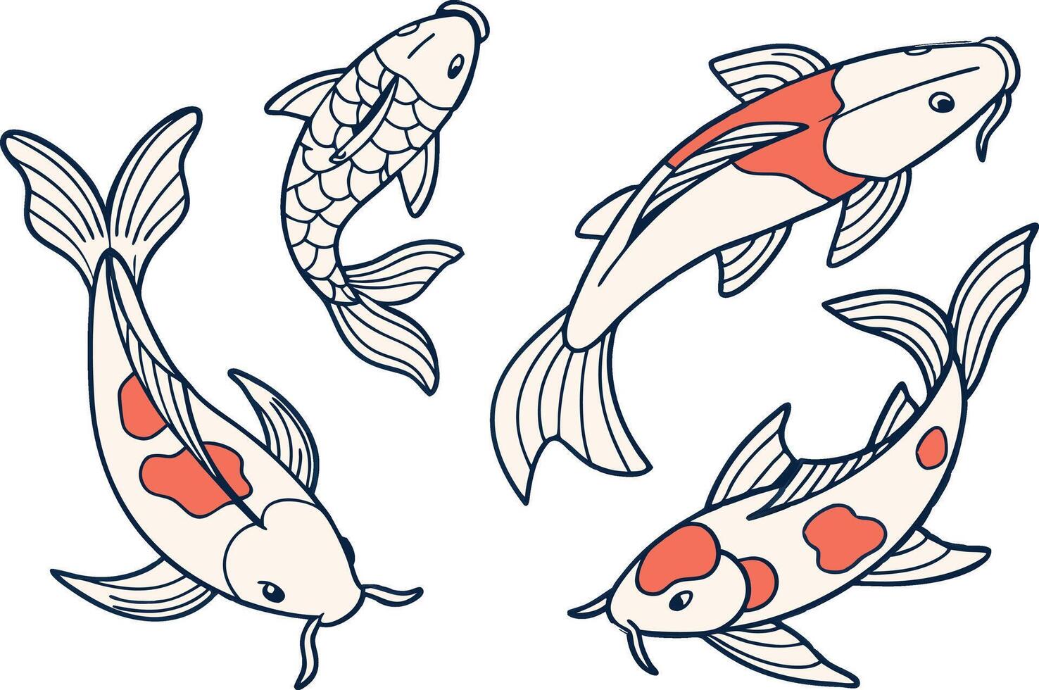 Diverse Fish Artwork for POD Products and Merchandise vector