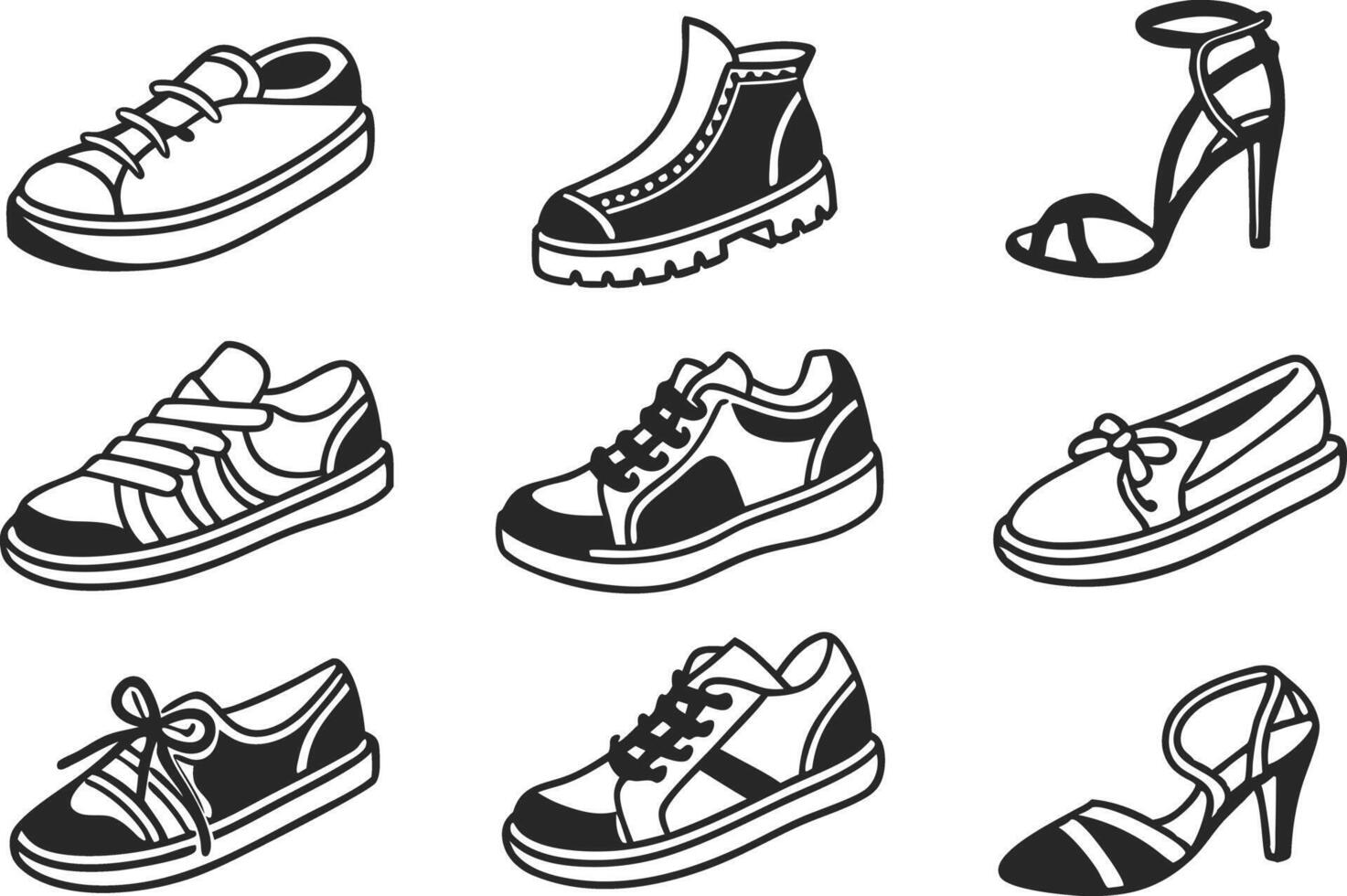 Footwear Icons Collection vector