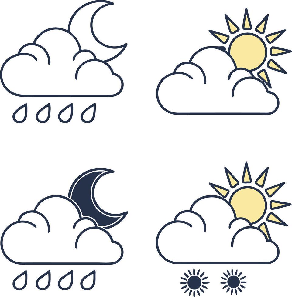 Minimal Cloud Icon Collection for Designers vector