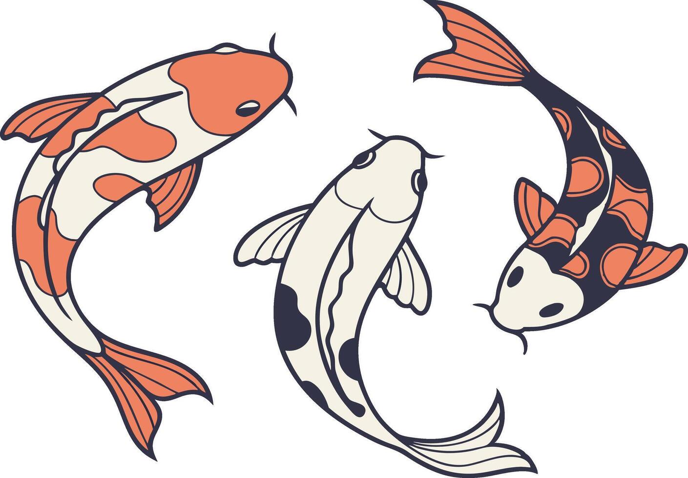 Modern Fish Designs for Apparel and Stationery vector