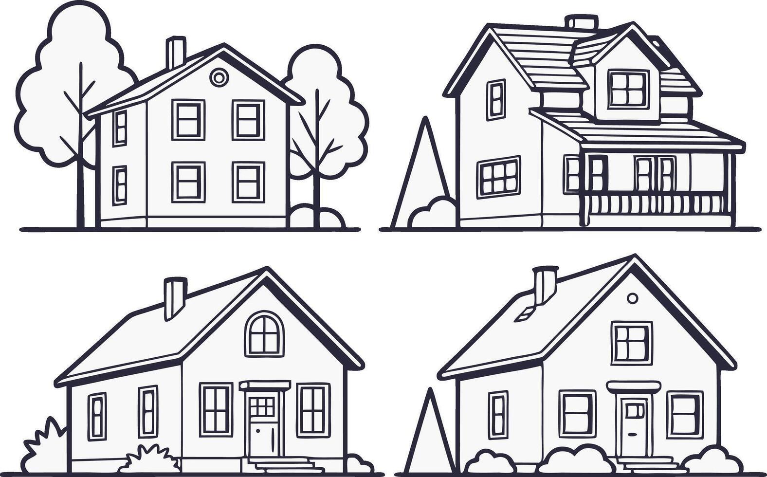 Minimalist and Versatile Home Illustrations for Digital Assets vector