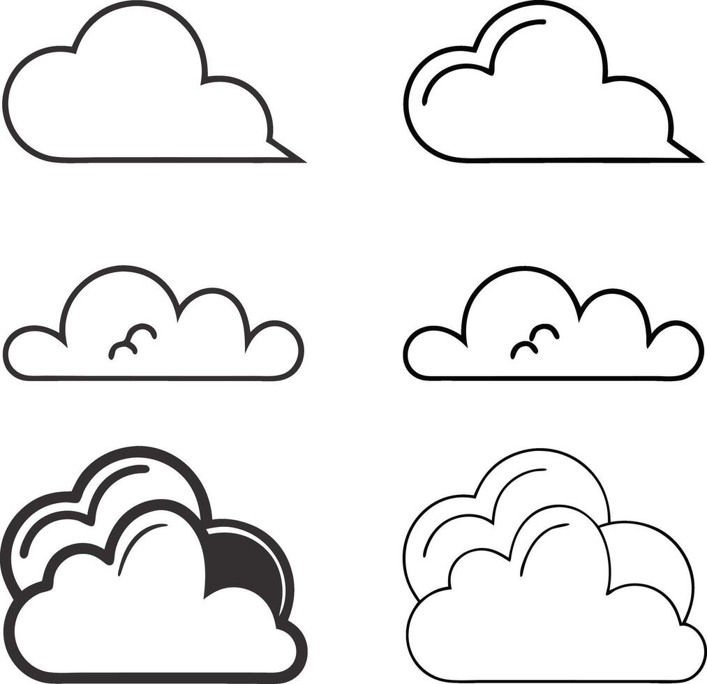 High Quality Cloud Icons for UI and Apps vector