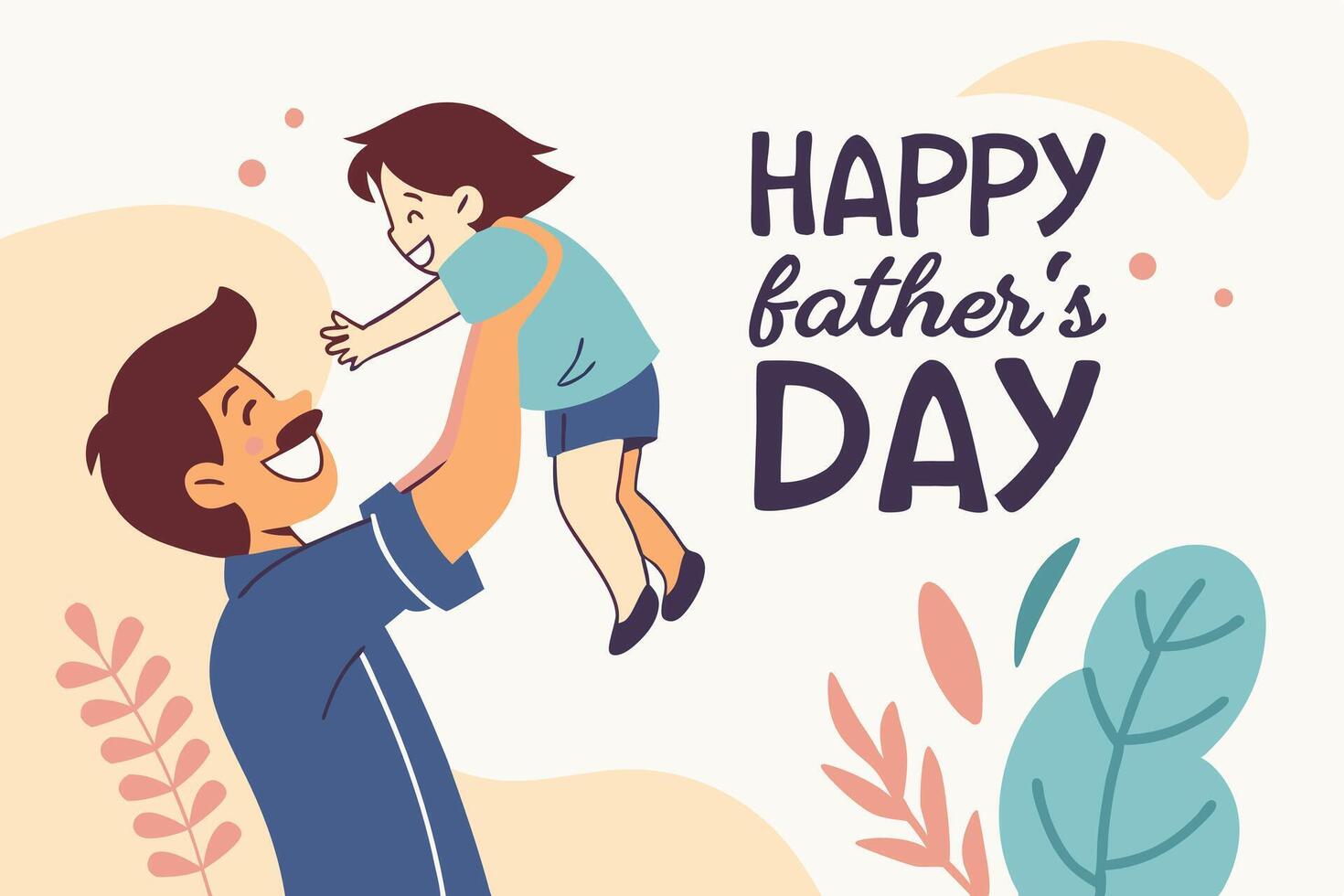 Happy Fathers Day Design with Modern Illustration Style vector