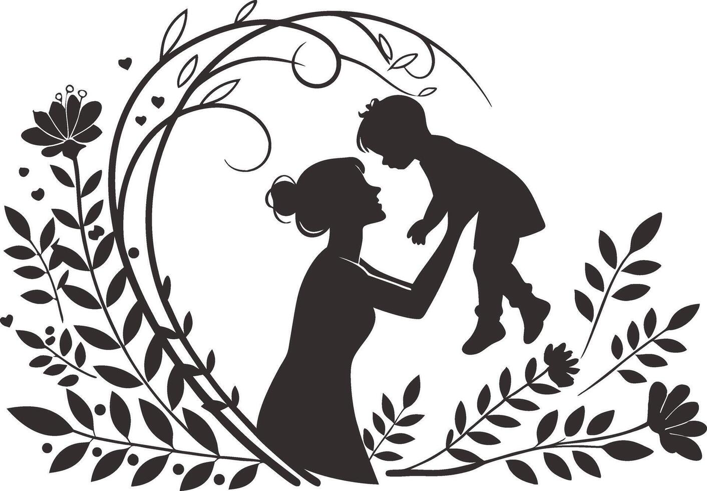 Elegant Mother's Day Logo Design with Baby vector