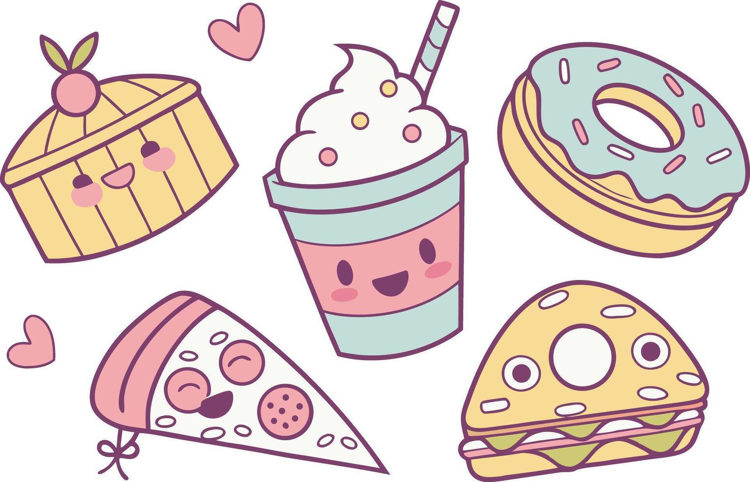 Smiling Snack Clipart for Fun Designs vector