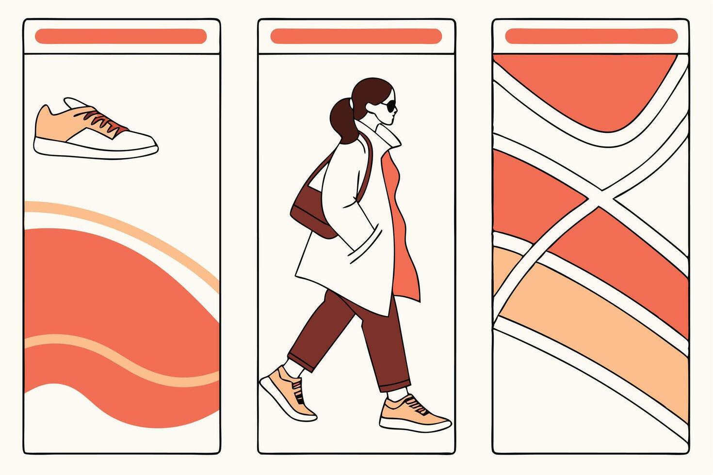 Stylish Illustration Templates for Social Platforms vector