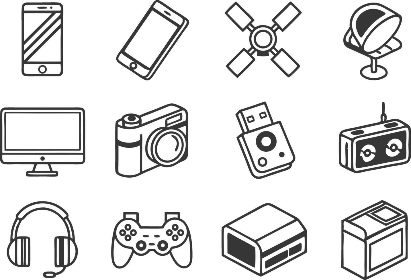 Modern Electronics Icons for Creatives vector