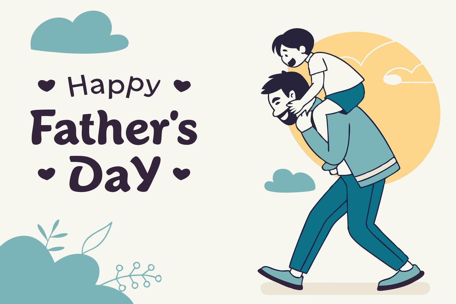 Joyful Fathers Day Design with Heartwarming Theme vector