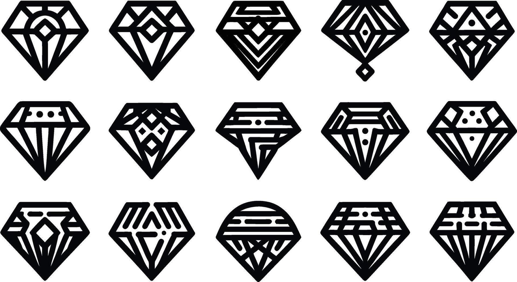 Diamond Set for Jewelry and Luxury Design vector